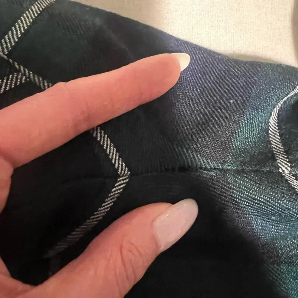 J. Crew City Fit Wool Trousers Navy Plaid sz 2 *flawed*